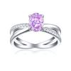 Tong Lin transfronteiriço S925 anel de prata esterlina feminino 1.5ct flor de gelo corte oval cortador de fogos de artifício 6 * 8 anel de diamante de alto carbono