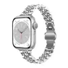Adecuado para Apple Watch 9/8/7/6/5/SE Correa de Reloj de Acero Inoxidable de Siete Perlas para Mujer Cintura Delgada de Apple Ajuste Delgado