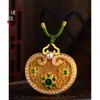 Loja de ouro com areia de ouro flor de seis pétalas de ouro pérola ruyi fecho pingente de bolsa acessórios diy colar de corda trançada casamento enviar para amigas