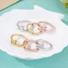 Estilo Europeo y Americano Moda Transfronteriza Gama Alta Celebridad de Internet Lujo Ligero Anillo para Uña Anillo de Pareja de Acero de Titanio Oro Rosa Anillo que No Se Desvanece