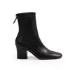 Botas de cavaleiro com salto grosso de 7cm e fivela dourada, estilo da Mãe Uva, zíper lateral, salto alto, cano alto, bico quadrado, botas versáteis que afinam