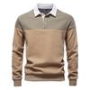 Suéter de cuello polo de manga larga transfronterizo de primavera 2025 para hombre, suéter informal de comercio exterior de alta calidad y talla europea para hombre