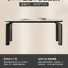 Mesa de Comedor Moderna Simple Blanca Mate con Tablero de Roca Estilo Crema Vintage Mesa de Comedor Rectangular Creativa para el Hogar de Madera Maciza