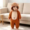 Roupas de Bebê Macacão Primavera e Outono Novo Estiloso Saída de Bebê Cem Dias Roupa de Inverno para Criança Pequena Desenho Animado Saída Macacão de Engatinhar