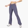 Pantalones de yoga con microbolsillos y cintura alta que adelgazan la cadera, pantalones deportivos de fitness elásticos con pernera ancha y cuerno.