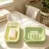 Jabonera Creativa Nueva para Lavabo de Baño Caja de Jabón de Plástico Directo del Fabricante Jabonera de Dibujos Animados con Tapa y Drenaje
