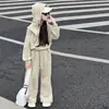 Traje Deportivo Casual de Estilo Fresco y Moderno para Niñas Estudiantes de Primaria y Secundaria Conjunto de Dos Piezas con Capucha de Color Sólido Nuevo para Primavera y Otoño