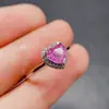 Anillo de Zafiro Rosa Natural Transfronterizo Accesorios para Mujer Nicho de Alta Gama Joyería de Plata 925 6*6 Joyería de Lujo Venta Directa de Fábrica