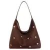 Bolsa Tote Bordada Estrela Yuezi Feminina 2026 Nova Tendência Grande Capacidade Moda Bolsa de Ombro Versátil para o Dia a Dia Bolsa de Axila