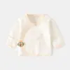 Ropa interior de medio espalda para bebé recién nacido Sin varillas Algodón puro Primavera y Otoño Estilo chino Ruyi Traje de monje Top individual para bebé recién nacido