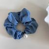 Tecido de Jeans Simples Vintage Versátil Pérola Elástico Grande para Cabelo Feminino Elegante Preguiçoso Rabo de Cavalo Baixo Corda para Cabelo Acessórios de Cabelo