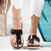 Chanclas de Comercio Exterior Talla Grande para Mujer 24 Verano Nuevas Suela Gruesa Bloque de Color Pinza para Dedo Correa con Hebilla Sandalias Casuales Europeas y Americanas para Exteriores