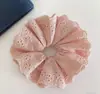 Scrunchie de Renda Vazada Multicamadas Cor Sólida Estilo Coreano Versátil Feminino High-End Prendedor de Coque Flor de Cabelo Elástica