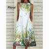 Fornecimento Direto Transfronteiriço Roupas Femininas Europeias e Americanas Verão 2024 Novo Vestido Estampa Floral Vestido Elegante Liquidação