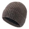 Gorro Grueso Forrado de Polar Invierno Estilo Europeo y Americano Gorro de Punto Unisex Color Sólido Gorro de Lana Chenilla Lana Gorro Melón Transfronterizo