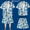 Traje de Camisa de Playa de Manga Corta de Verano para Hombre Vacaciones de Viaje en Sanya Ropa de Tallas Grandes Ropa de Viaje a la Orilla del Mar Ropa de Verano