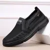 Zapatos de Tela Old Beijing de Talla Grande para Hombre, Zapatos Individuales Transpirables para Primavera y Otoño, Zapatos de Papá para Mediana Edad y Mayores, Zapatos Slip-On Talla 47 con Diseño de Bloques de Color