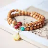 Aceite Alto de Tuya Natural Ligeramente Rojo Despertar del León Raíz de Bodhi Anillo Corredizo Garra de Gato Cuentas de Buda Pulsera de Rosario de Círculo Único para Hombres y Mujeres