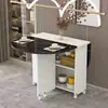 Mesa de comedor plegable para el hogar, apartamento pequeño, simple, multifuncional, móvil con ruedas, apartamento de alquiler, rectangular, mesa de comedor pequeña