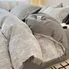Juego de Cama de Algodón Cepillado Engrosado Otoño e Invierno Cuatro Piezas, Juego de Funda Nórdica y Sábana Pura Algodón Estilo Simple Nuevo 2026 Tres Piezas