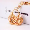 Lindo Bolso de Mano para Mujer de Aleación con Pedrería Bolso Corazón de Melocotón Llavero Accesorios para Bolsos de Mujer Llavero Colgante Regalo 288