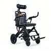 Silla de Ruedas Portátil Reclinable, Ligera y Plegable, Ayuda de Viaje para Personas Mayores, Vehículo de Movilidad Cómodo Empujado a Mano