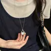 Collar Colgante Redondo de Metal con Pliegues Estilo Coreano Simple para Mujer Sentido de Diseño de Nicho Cadena para Suéter Exquisito Moderno Versátil para Mujeres
