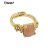 WT-R449 Design de Nicho Personalizado Moda Feminina Transfronteiriço Primavera e Verão Novo Anel de Pedra Natural