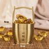 Olla de cobre con adornos dorados, cubo pequeño, escritorio de oficina, sala de estar, cornucopia de cobre, decoraciones chinas para el hogar