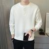 Fw10142 Estilo Popular Primavera 2025 Sudadera de Punto Rayada para Hombre Chaqueta de Cuello Redondo