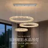 Lustre de Cristal para Sala de Estar Luz Moderna Luxo Leve Hall Luz Principal 2026 Novo Modelo Elegante Iluminação Circular Simples para Sala de Jantar de Villa