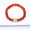 Pulsera de ágata con cuentas de transferencia Passepartout, jade Hetian, pie Lutong, pulsera de oro, joyería de temperamento, fabricantes, venta al por mayor