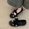 Zapatos Mary Jane de plataforma floral con punta cuadrada, estilo francés, esponjosos, nuevos, con pedrería, inspirados en Chanel, otoño/invierno 2026