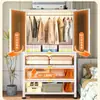 Armario de pie pequeño apartamento dormitorio hogar resistente duradero perchero para colgar ropa habitación de alquiler montaje sencillo armario de almacenamiento