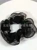 Elástico de Cabelo Scrunchie Listrado com Renda Estilo Coreano para Mulheres, Acessório de Cabelo Suave e Elegante, Elástico de Cabelo Scrunchie Estilo Coreano