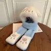 Conjunto infantil de inverno com três peças: gorro, cachecol e luvas, protetor de pescoço à prova de vento e quente, touca grossa para meninos e meninas
