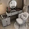 Nova penteadeira de luxo estilo nórdico para o quarto, armário de gavetas inteligente multifuncional minimalista moderno com mesa de maquiagem integrada