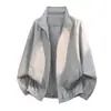 Chaqueta Cárdigan para Pareja 2026 Nuevo Abrigo Estilo Retro Americano Workwear para Hombre, Versátil Casual Patchwork Cuello Alto