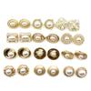 Pendientes de moda retro europeos y americanos de aleación chapada en oro, pendientes vintage de la serie Perla sin agujeros para las orejas para mujer.