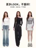 Camiseta de manga larga estilo coreano para mujer, hombros descubiertos, sexy, ajustada, con un diseño elegante, camiseta básica versátil, disponible para venta al por mayor