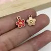 Mistura 15 Flores Vermelhas Pétalas de Rosa Crisântemo Liga Metálica Acessórios de Joia DIY Pulseira Pingente Chaveiro Pingente