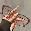Gafas sin maquillaje anti luz azul, gafas con montura ojo de gato, gafas de lectura de alta definición estilo celebridad de internet, gafas de prescripción con montura negra Xiaohongshu