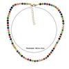 Collar hecho a mano de estilo ins europeo y americano retro de color mixto con piedras semipreciosas para mujer, diseño de nicho, sentido del diseño, cadena dorada para clavícula al por mayor