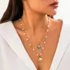 Set de Collar de Estrellas de Mar y Conchas con Perlas de Imitación Transfronterizo Europeo y Americano Accesorios Multicapa Diseño de Moda Collar de Cadena