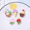 Serie de pasteles pequeños de tubo de huevo de fruta diy pegamento de crema carcasa de teléfono móvil horquilla adorno para la cabeza taza de agua cuerda para el cabello joyería de resina