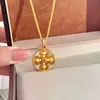 Colgante de Calavera de Calabaza Dorada Giratoria Estilo Antiguo, Nuevo Diseño de Moda Nicho Estilo Chino, Cadena para Clavícula que Cambia la Fortuna