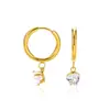 Brincos de aço inoxidável com microincrustação de zircônia brincos de laço rosa em forma de coração brincos cruzados banhados a ouro 18K brincos sobrepostos requintados