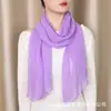Bufanda de Seda Georgette de Color Sólido Tamaño Pequeño para Fiesta Baile Decoración Corporal Bufanda de Gasa Elegante Fina Protección Solar Bufanda Larga para Mujer