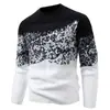 Suéter tejido de punto para hombre otoño e invierno 2026, cuello alto medio de imitación de visón, bloques de color, estampado, moda, moderno, casual, camiseta básica