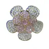 Anillo de Flor de Moda Versa Vimi Seiko de Alta Gama para Mujer con Baño de Oro Rosa de 18K Microincrustado con Anillo de Destello Brillante